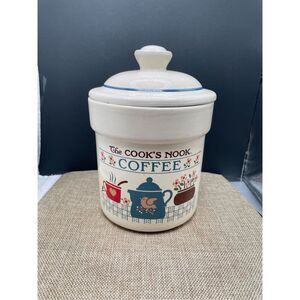 Vintage Craft USA Ceramic The Cook's Nook Coffee Canister Cookie Crock